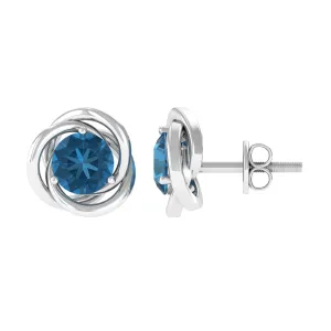 1. 25 CT London Blue Topaz Classic Stud Earrings for Women