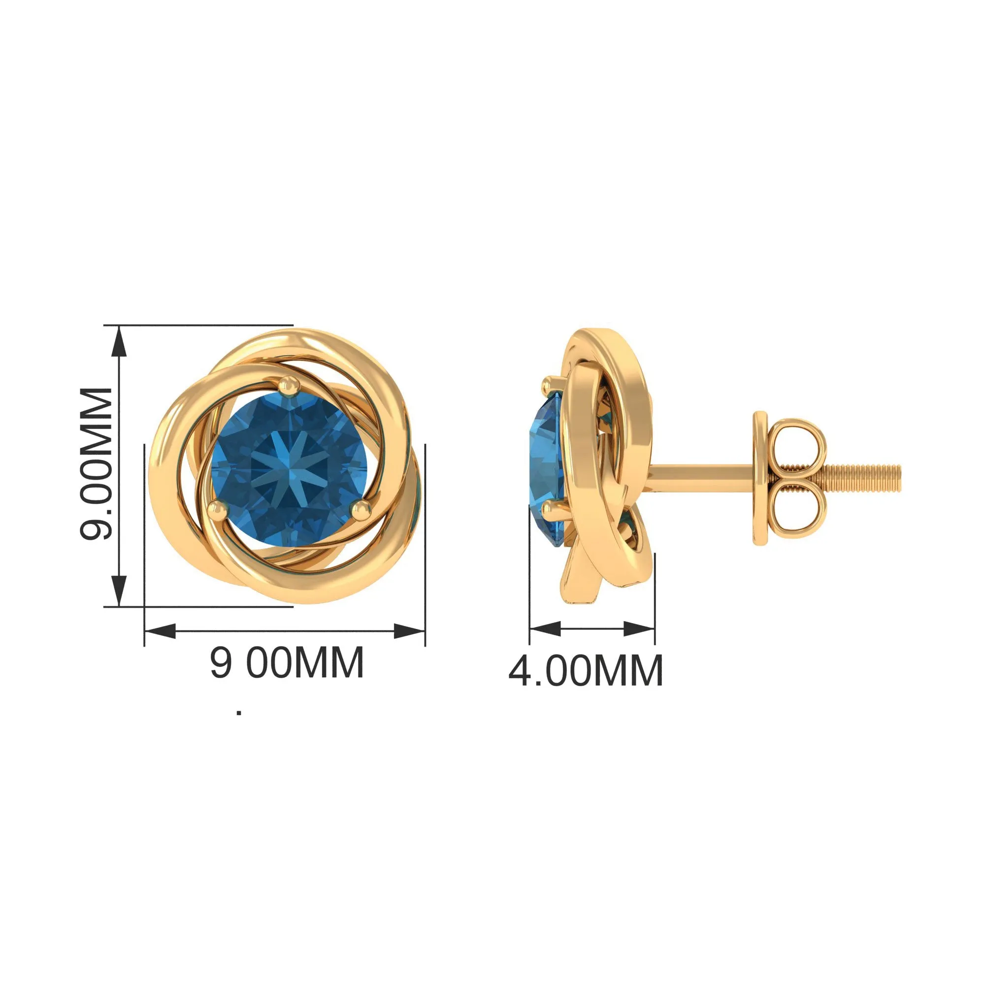 1. 25 CT London Blue Topaz Classic Stud Earrings for Women