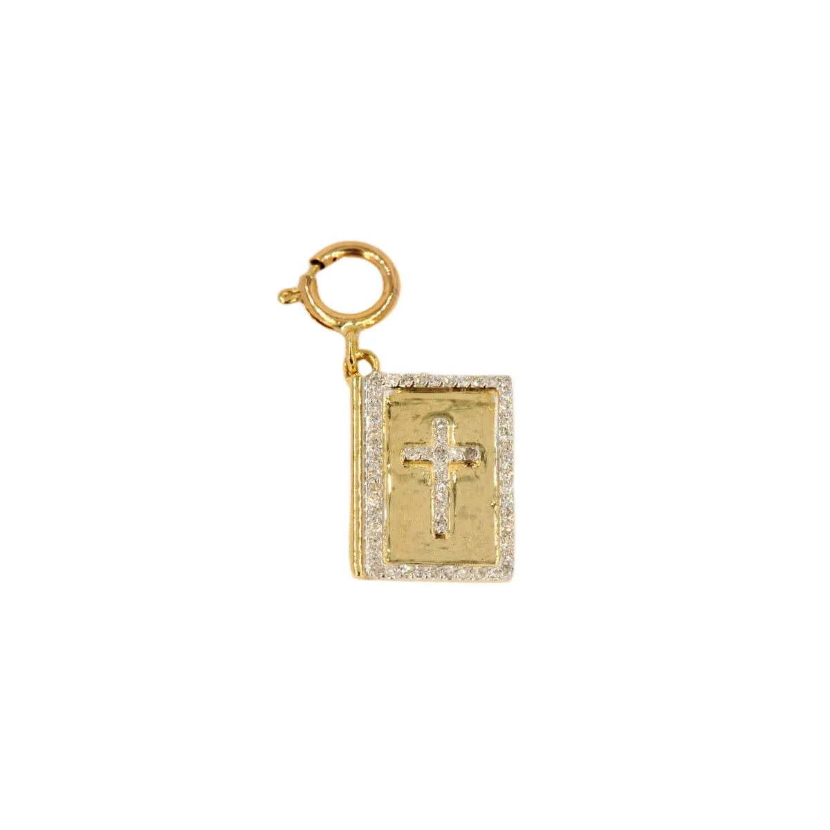 10k Yellow Gold and Diamond 'Bible' Charm - 10005