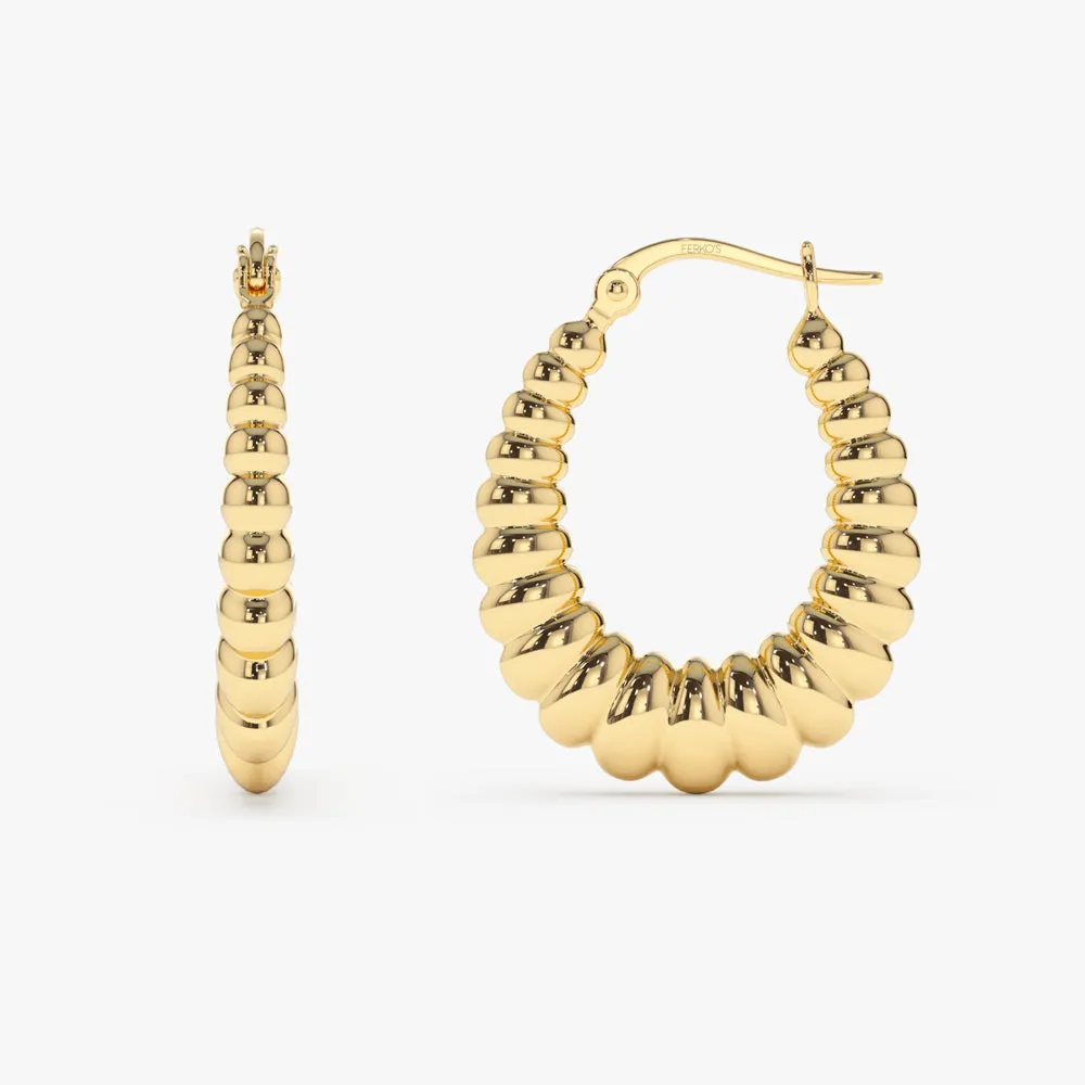 14k Gold Bold Twisted Women's Earrings