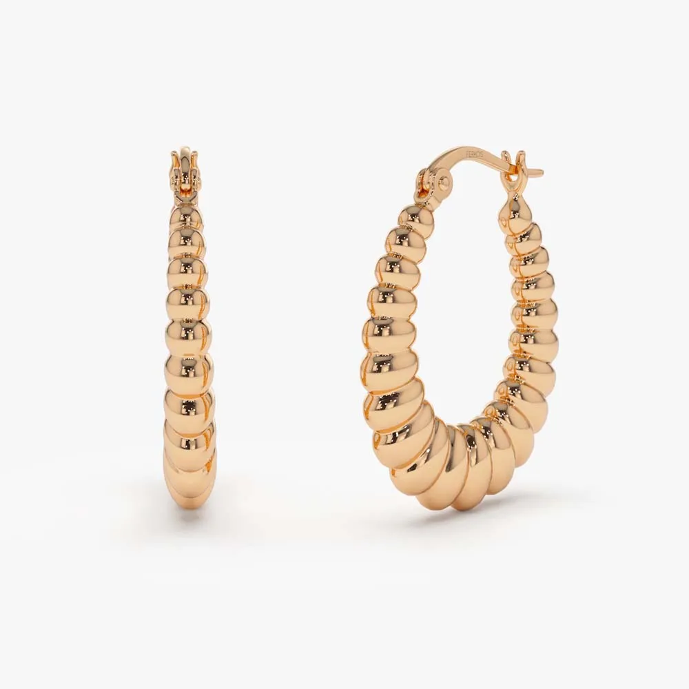 14k Gold Bold Twisted Women's Earrings