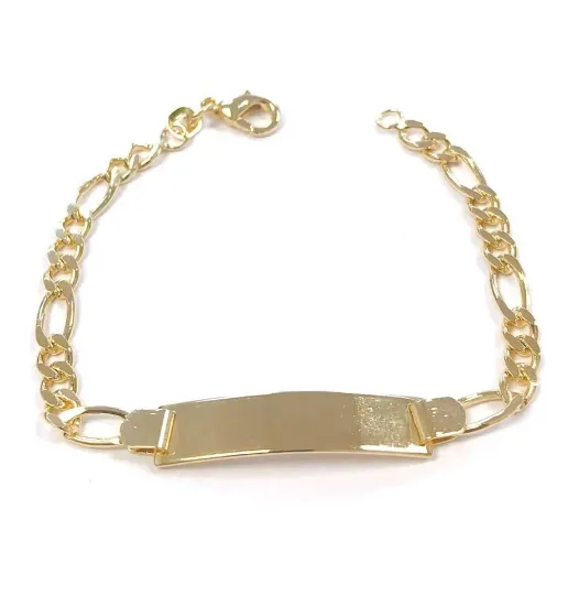 14K Gold Filled Baby ID Bracelet 6" Inches Figaro Link Kids Jewelry / Pulsera Figaro Link Para Ninos / Baby Bracelet / ID Bracelet / Childrens Bracelet