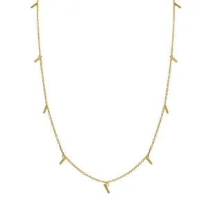 14k Gold Plated Multi Bar Layering Necklace