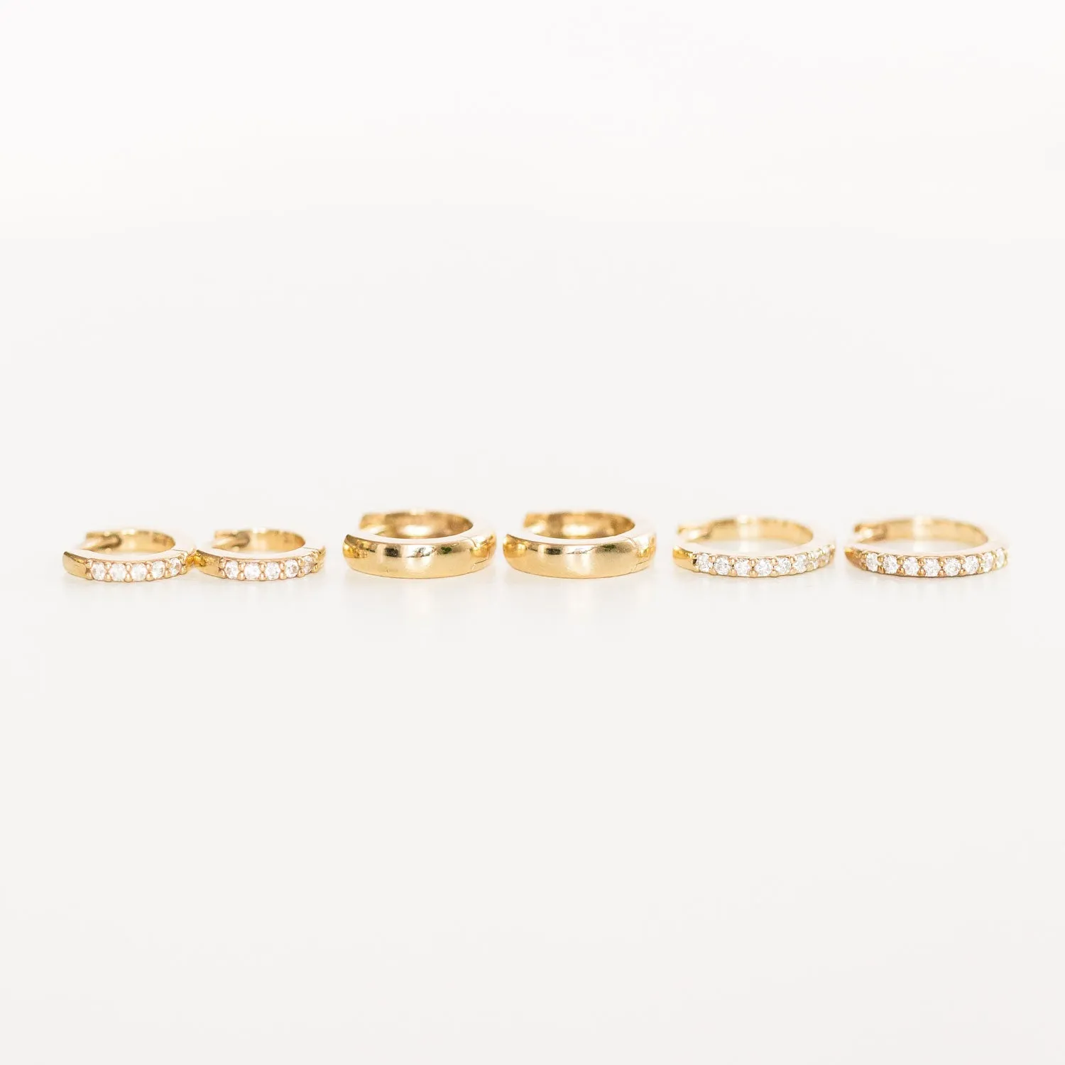 14K Huggie Hoop Earrings Bundle