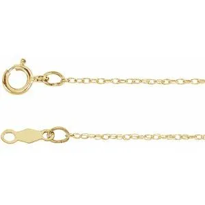 14K White .75 mm Rope 7" Chain