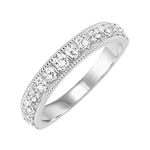 14KT White Gold & Diamond Classic Book Diamond Overatures Band Ring  - 1/3 ctw