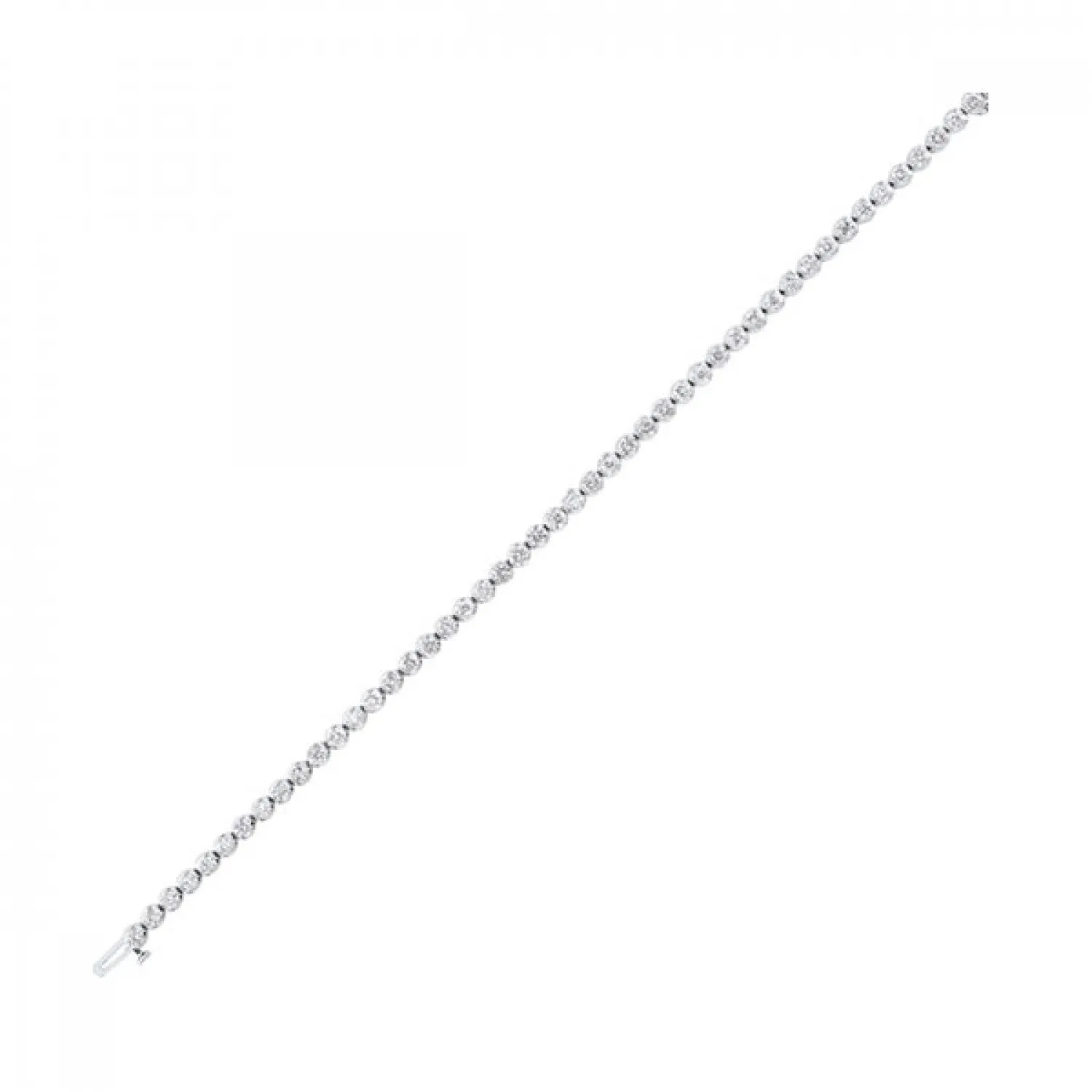 14KT White Gold & Diamond Classic Book Tennis Bracelet  - 3-1/4 ctw