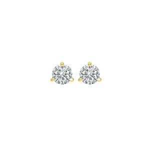 14KT Yellow Gold & Diamond Round Stud Earrings  - 1/10 ctw