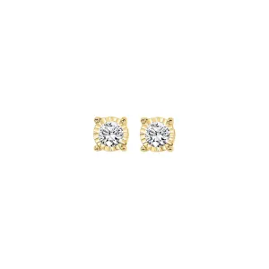 14KT Yellow Gold & Diamond Tru Reflection Fashion Earrings    - 1/4 ctw