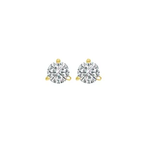 18KT Yellow Gold & Diamond Round Stud Earrings  - 1/5 ctw