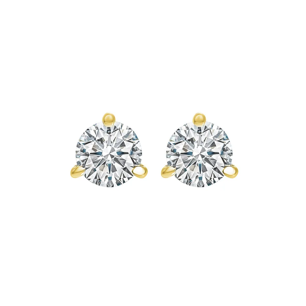 18KT Yellow Gold & Diamond Round Stud Earrings  - 3/4 ctw