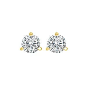 18KT Yellow Gold & Diamond Round Stud Earrings  - 3/4 ctw