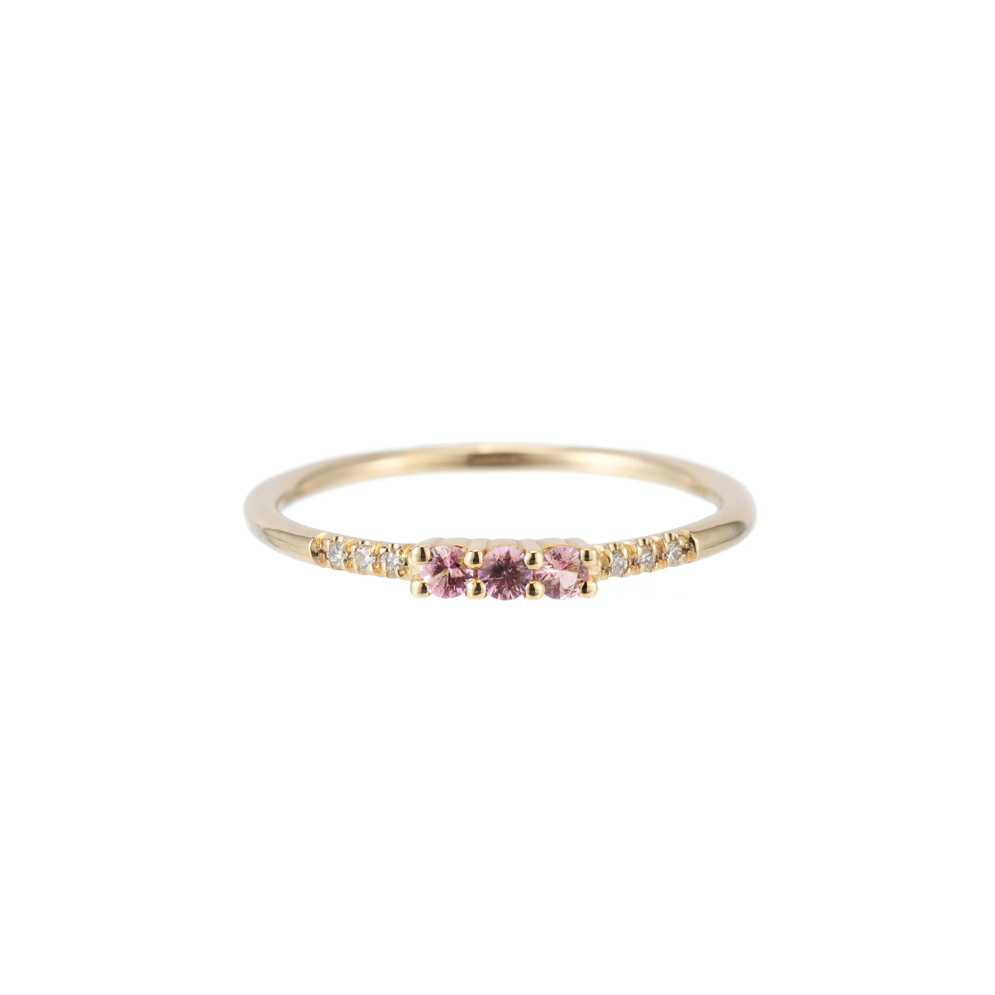 3 Pink Sapphire Equilibrium Ring