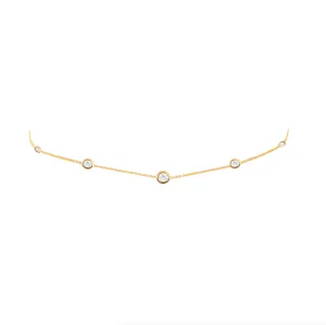 5 Moonstone Orbit Bezel Choker