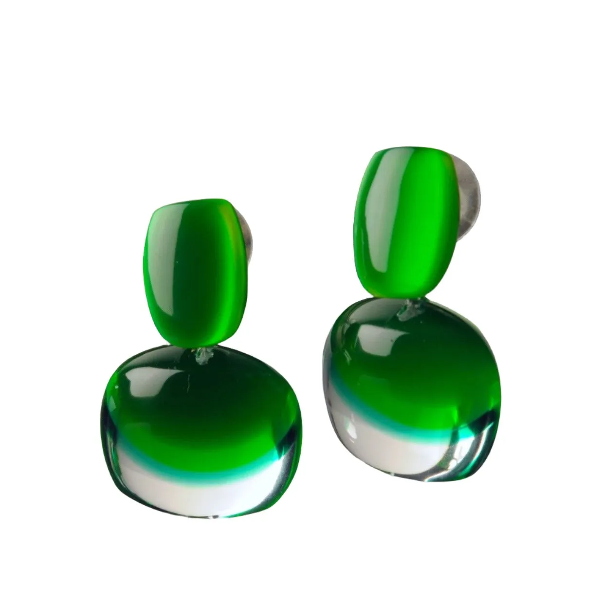 Acrylic Green Earrings