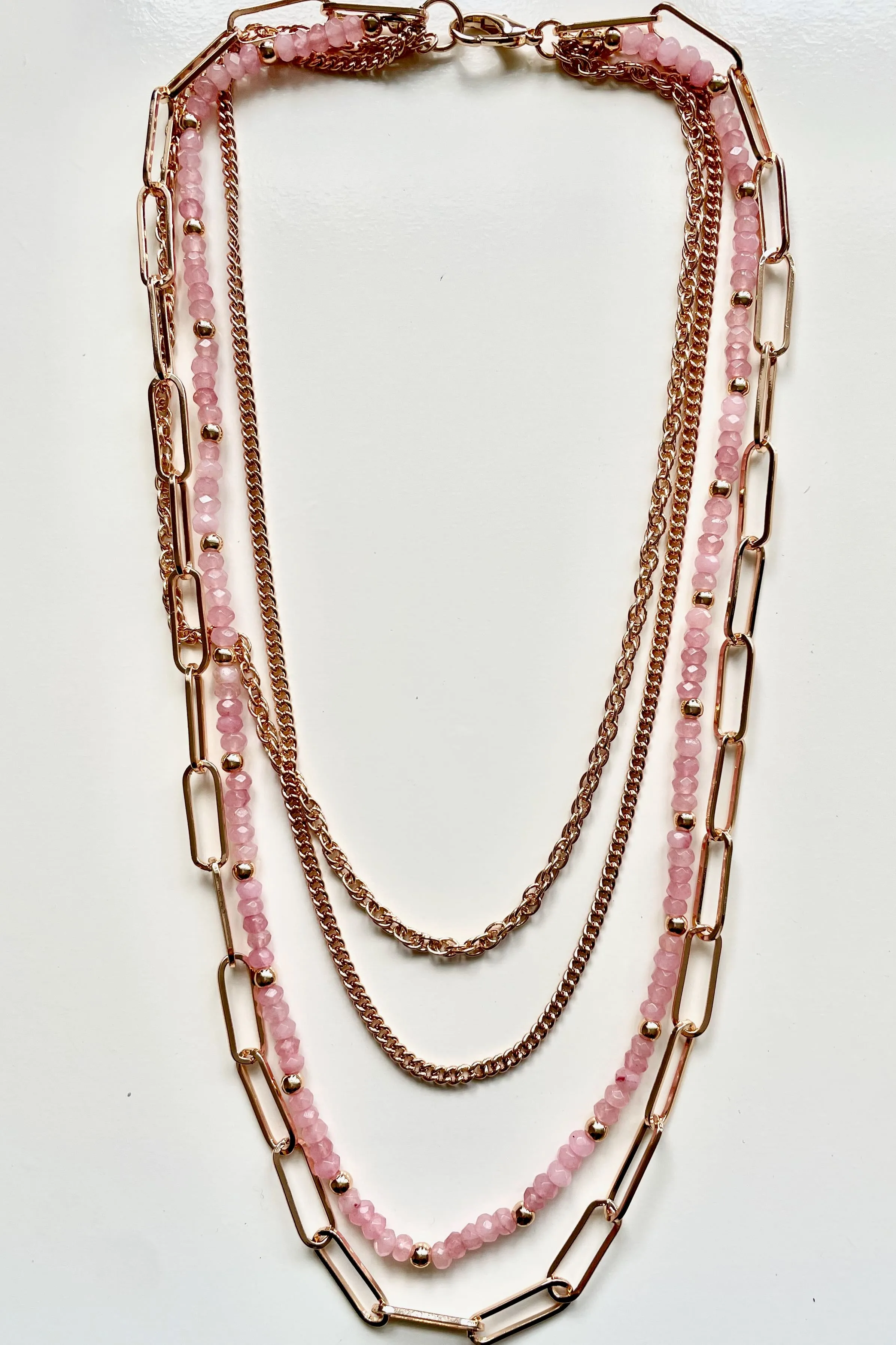 Angela Necklace - Pink & Gold