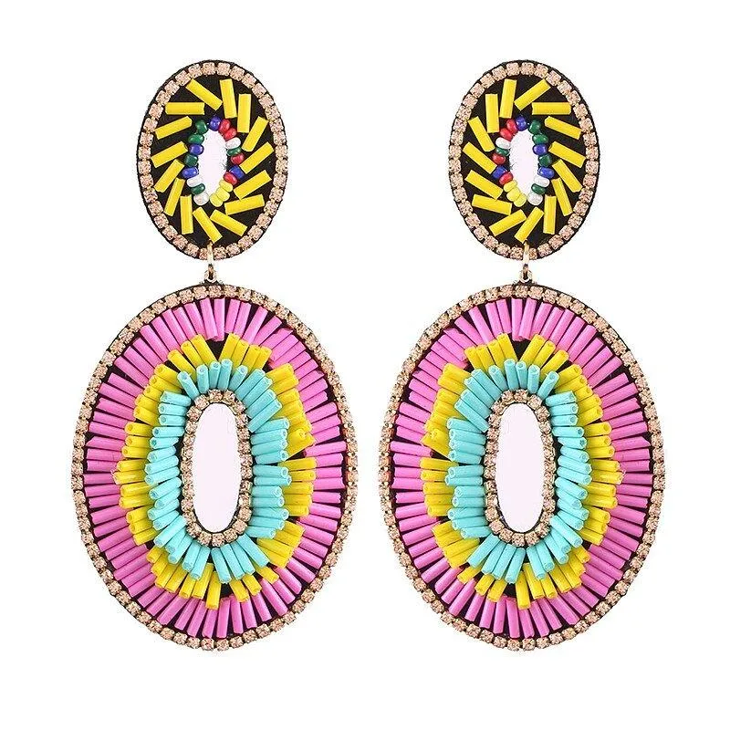 Big Bold Boho Fringe Fashion Statement Earrings