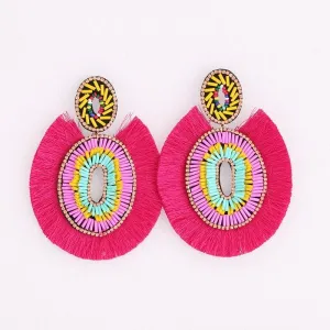 Big Bold Boho Fringe Fashion Statement Earrings