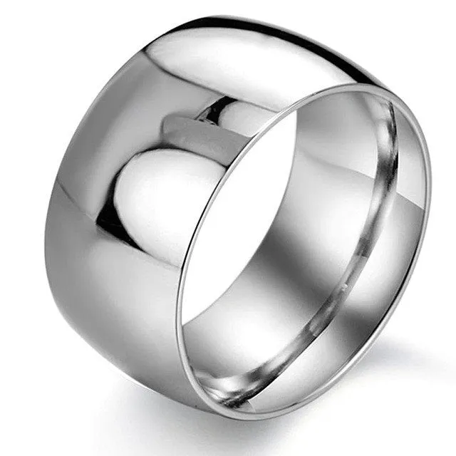 Black Stainless Steel Wedding Rings For Men Luxury 11.5MM Wide  Male Rings