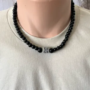 Black Wood Mens Necklace