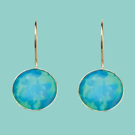 Blue Opal classic Earrings 9ct gold