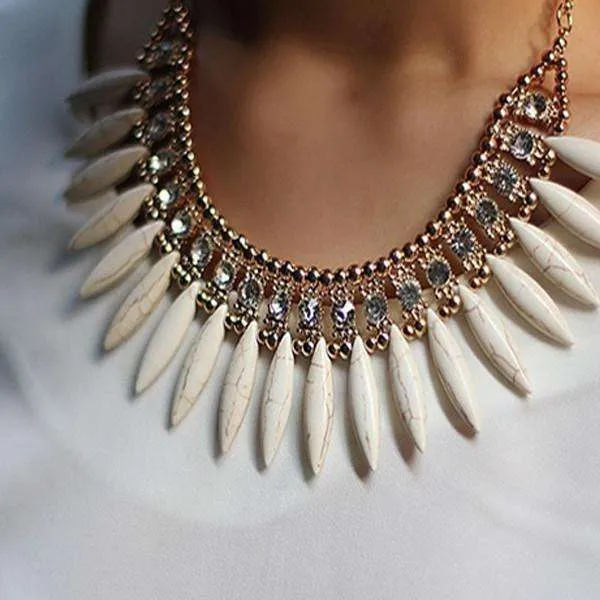 Bohemian Tassels Fringe Drop Statement Necklace