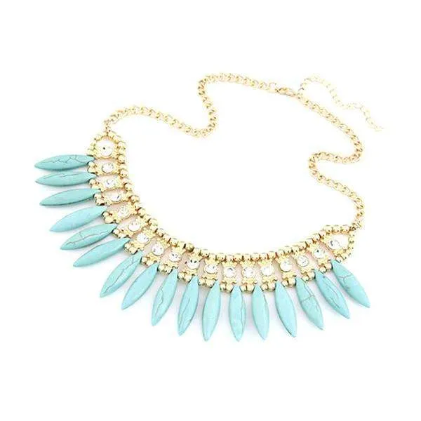 Bohemian Tassels Fringe Drop Statement Necklace