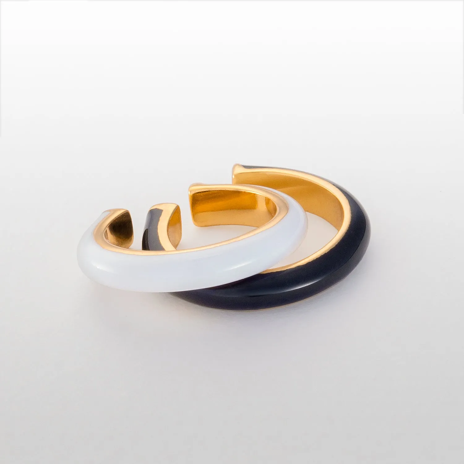 Bold White Enamel Ear Cuff