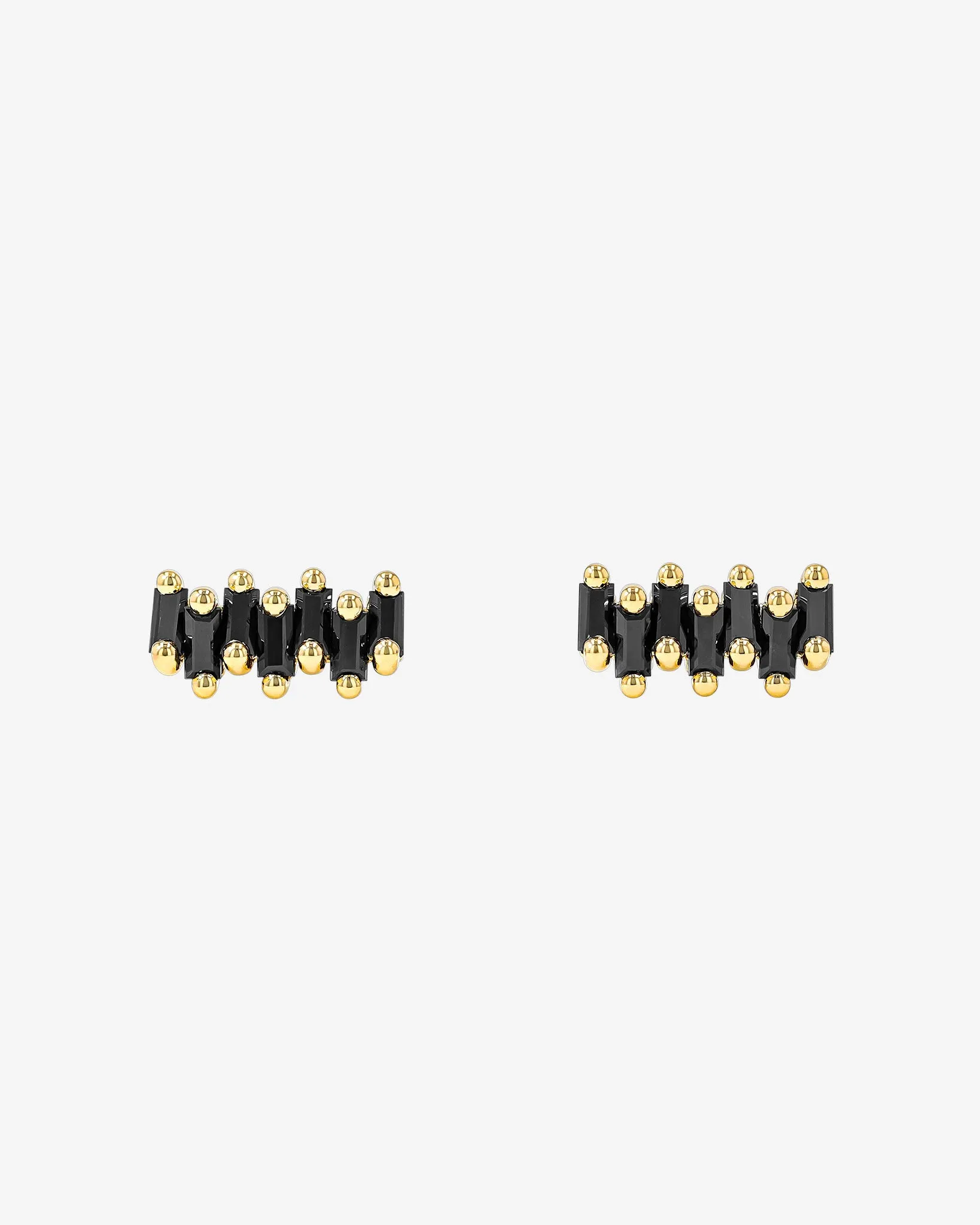 Bold ZigZag Black Sapphire Studs