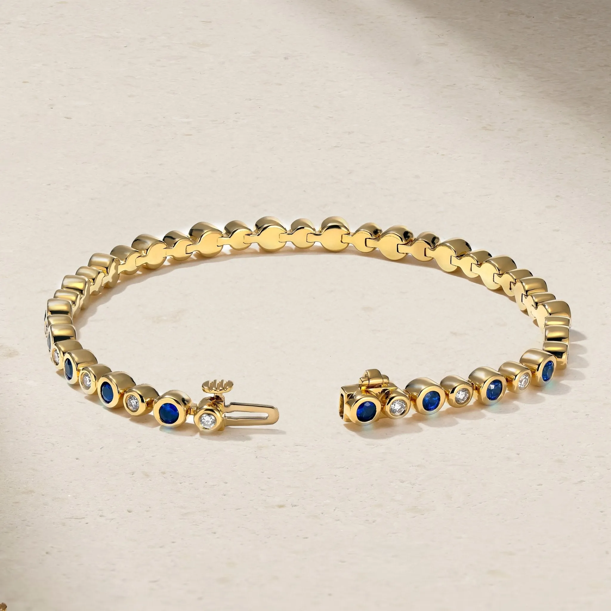 Bubbly Classic Sapphire and Diamond Tennis Bracelet