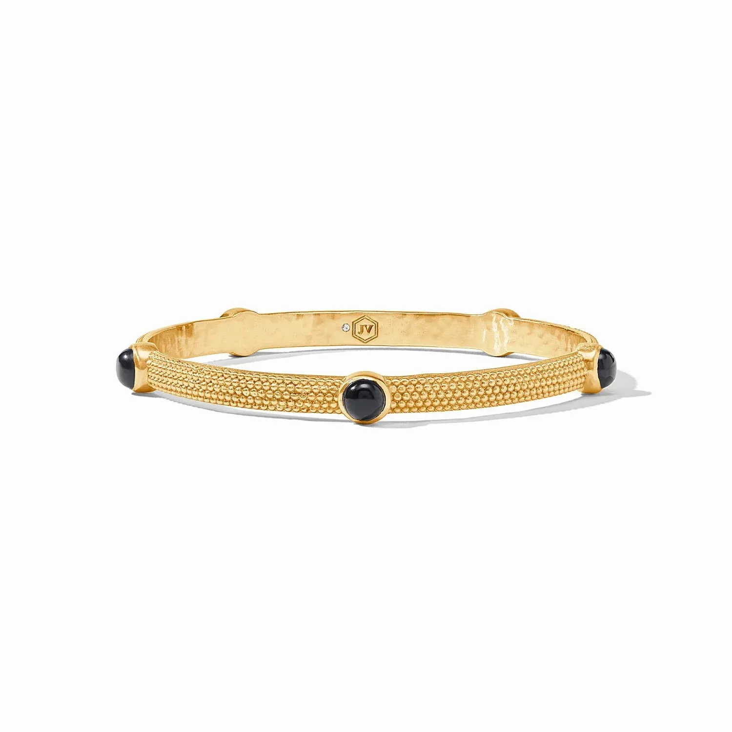 Cabochon Bangle -Obsidian Black (Medium)