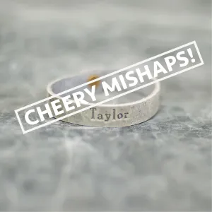 Cheery Mishaps - Personalized Leather Single Wrap Bracelets