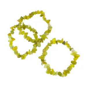 Chip Glass Bead Bracelet - 47mm - Pale Green - 1 Bracelet - BB225