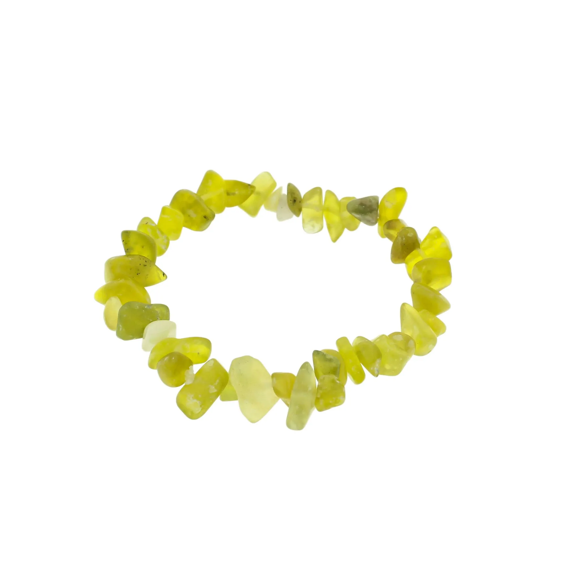 Chip Glass Bead Bracelet - 47mm - Pale Green - 1 Bracelet - BB225