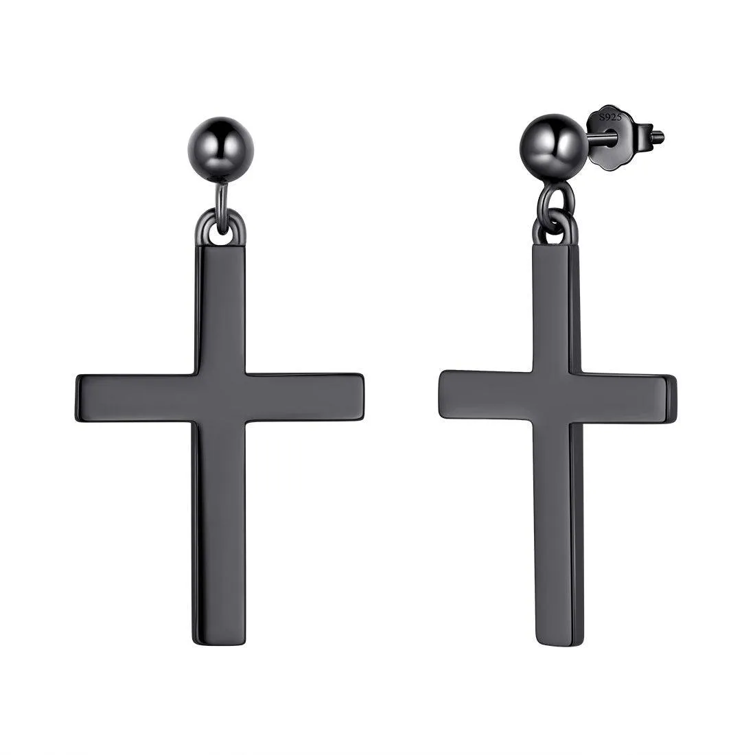 Classic Cross Drop Earrings Women Mens Jewelry Sterling Silver