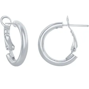 Classic Women's Earrings - Sterling Silver 20x4mm Hoop French Wire Closure | A-1375