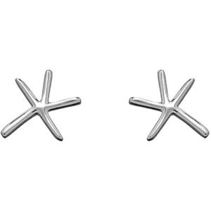 Classic Women's Earrings - Sterling Silver Flat Starfish Post Back Closure | A-1694