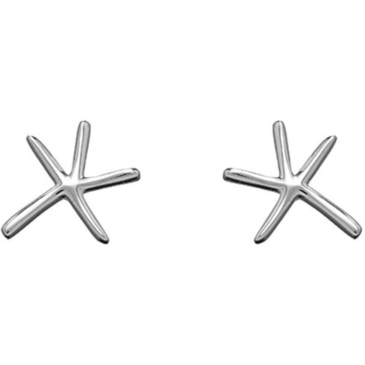 Classic Women's Earrings - Sterling Silver Flat Starfish Post Back Closure | A-1694