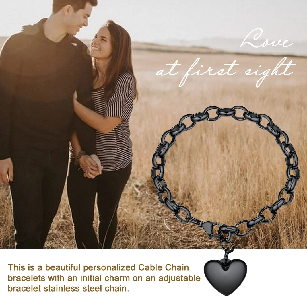 Custom Heart Shape Bracelets Memorial Gift for Men Women