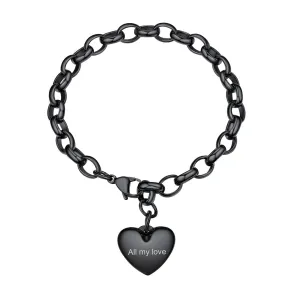 Custom Heart Shape Bracelets Memorial Gift for Men Women