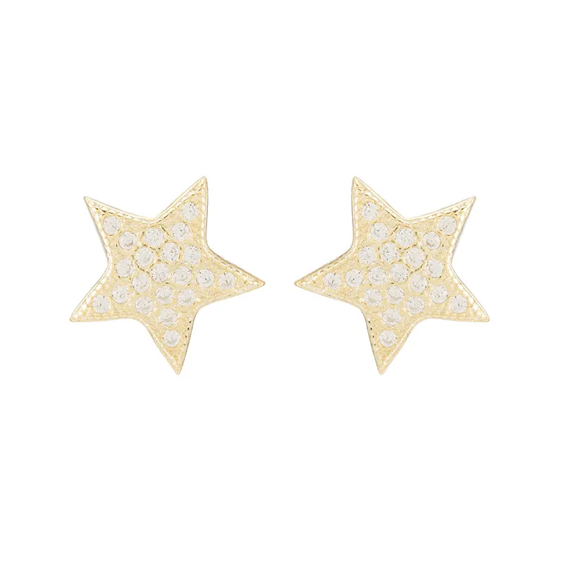 CZ Pavé Small Star Studs