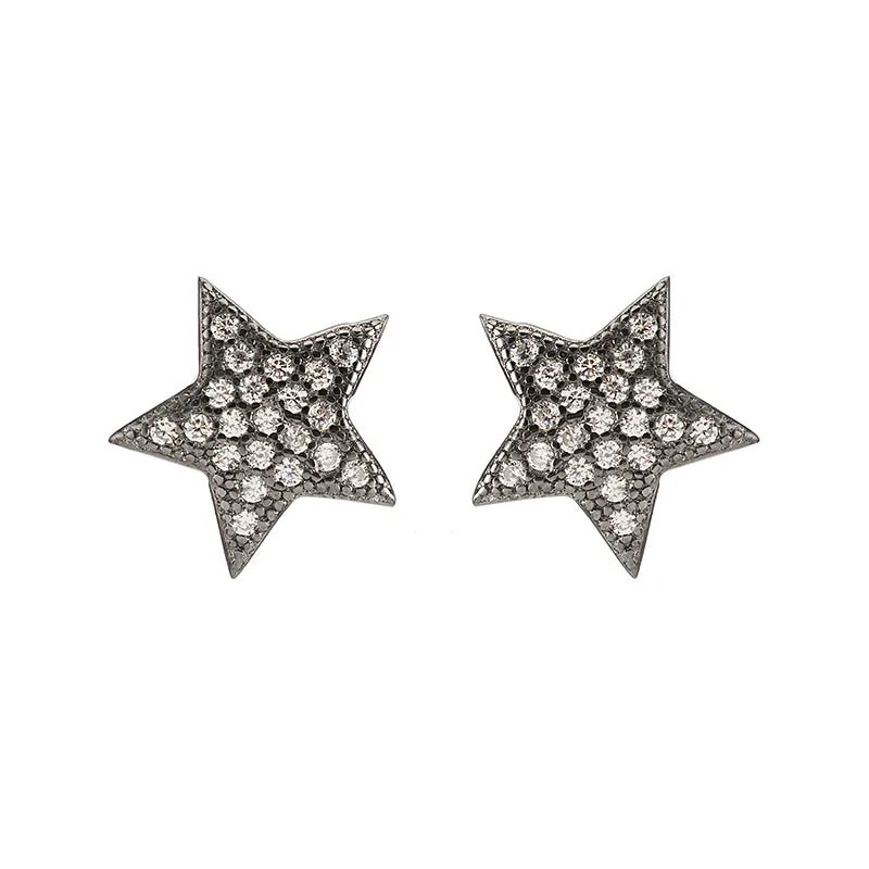 CZ Pavé Small Star Studs