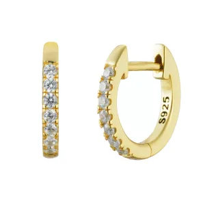 Dainty Classic Dazzling Pave Hoop Earrings