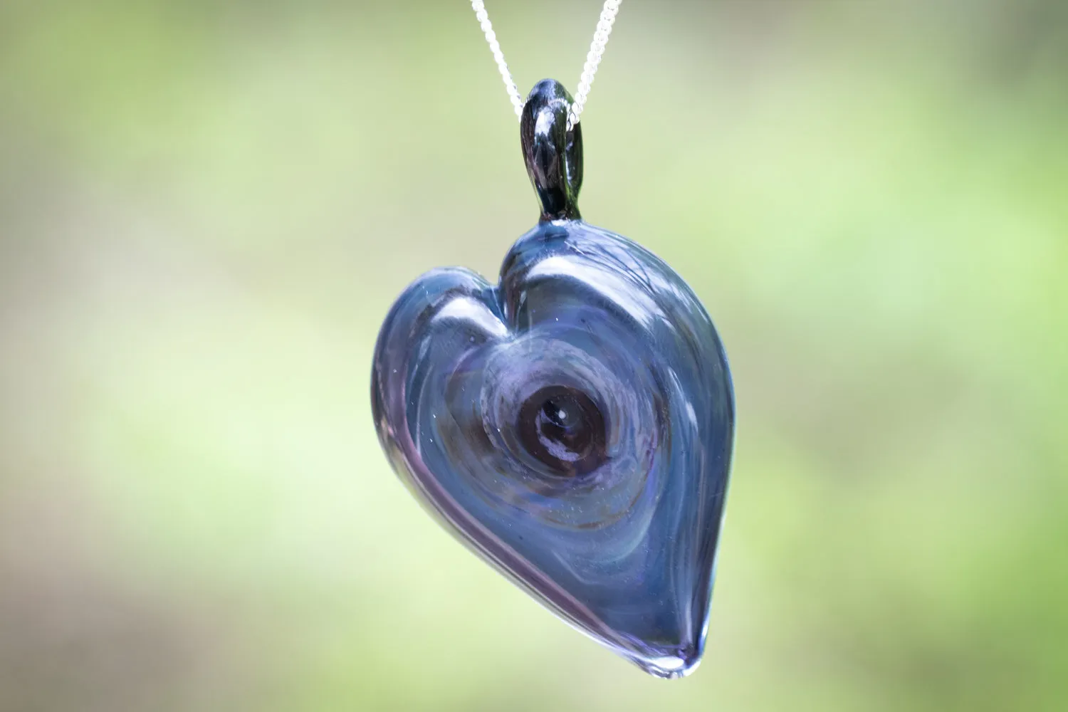 Deep Space Heart Pendant with Cremation Ash