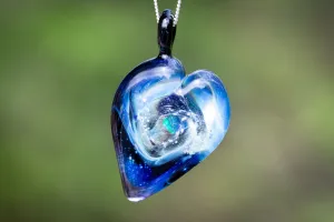 Deep Space Heart Pendant with Cremation Ash