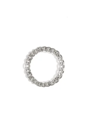 Delicate Curb Chain Ring in Silver