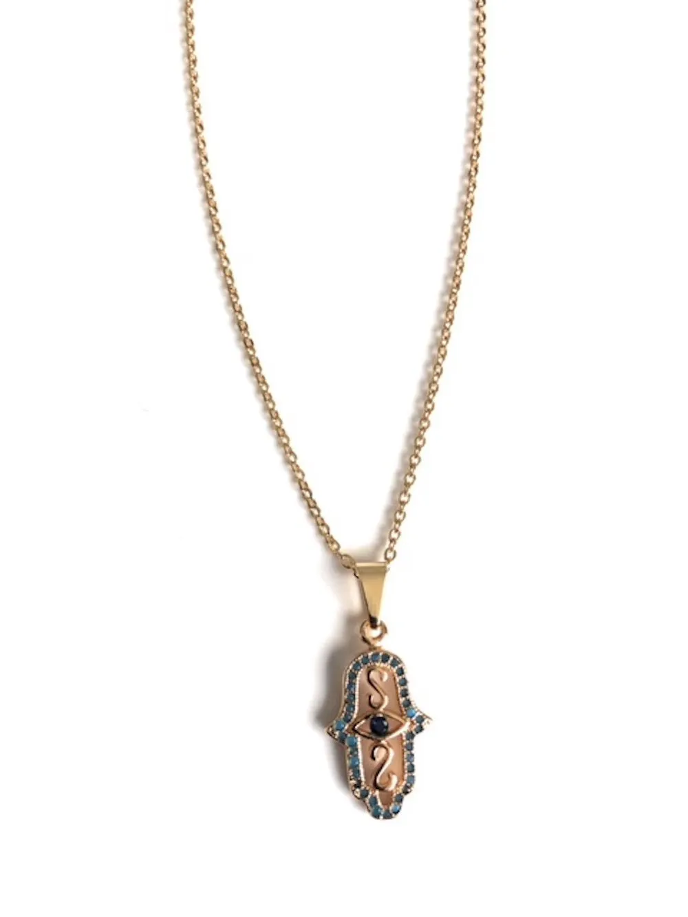 Delicate Hamsa Hand Gold Necklace