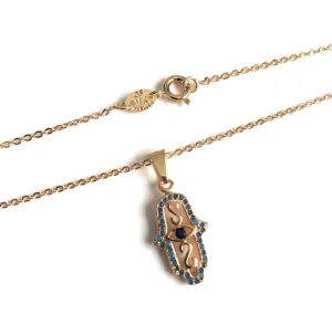 Delicate Hamsa Hand Gold Necklace