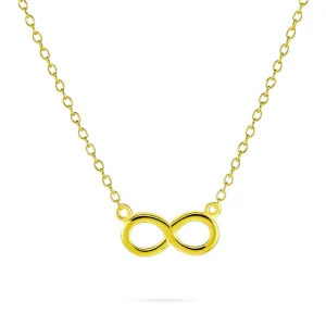 Delicate Minimalist Infinity Love Knot Pendant Necklace in 14K Gold Plated Silver