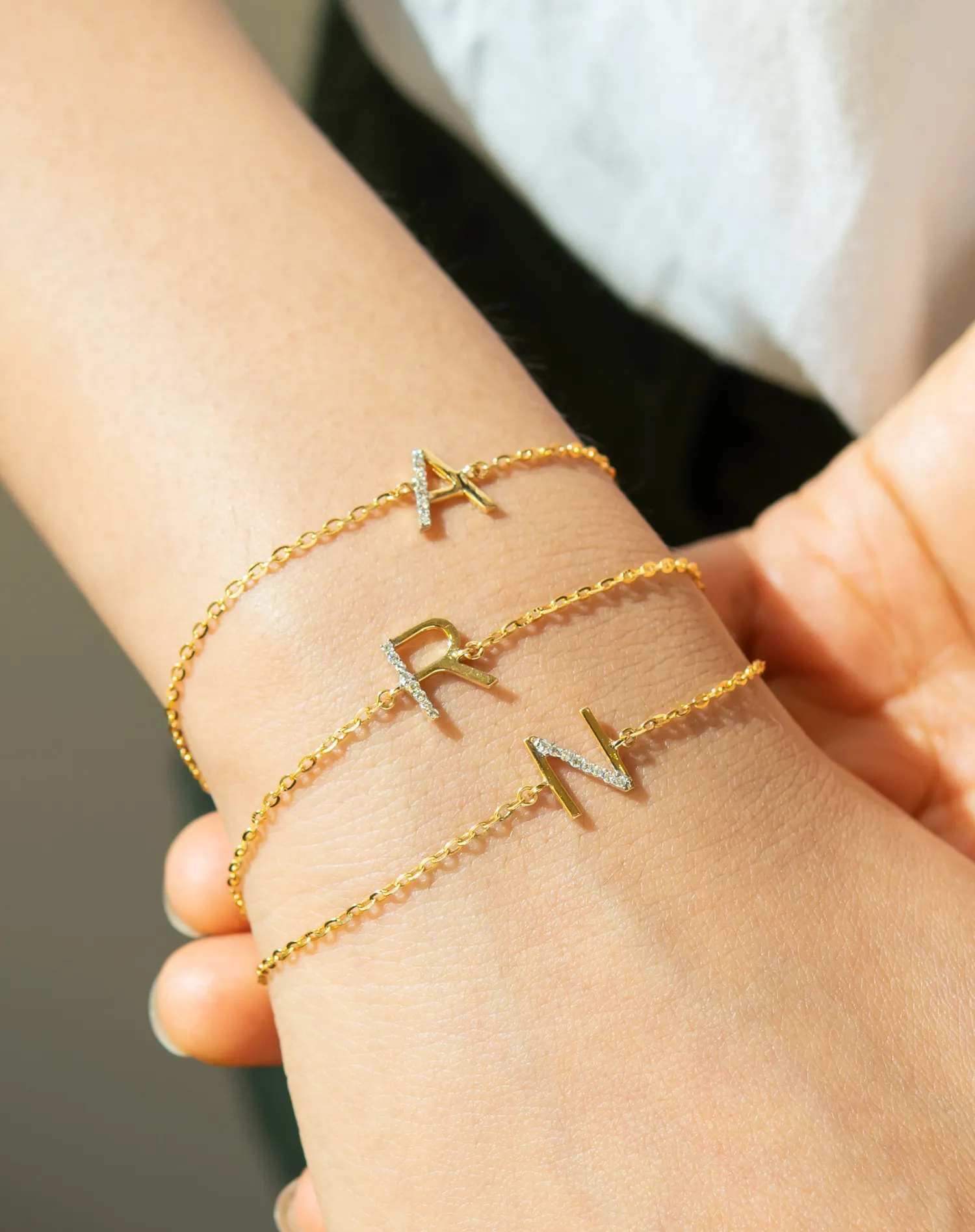 Diamond Letter Bracelet